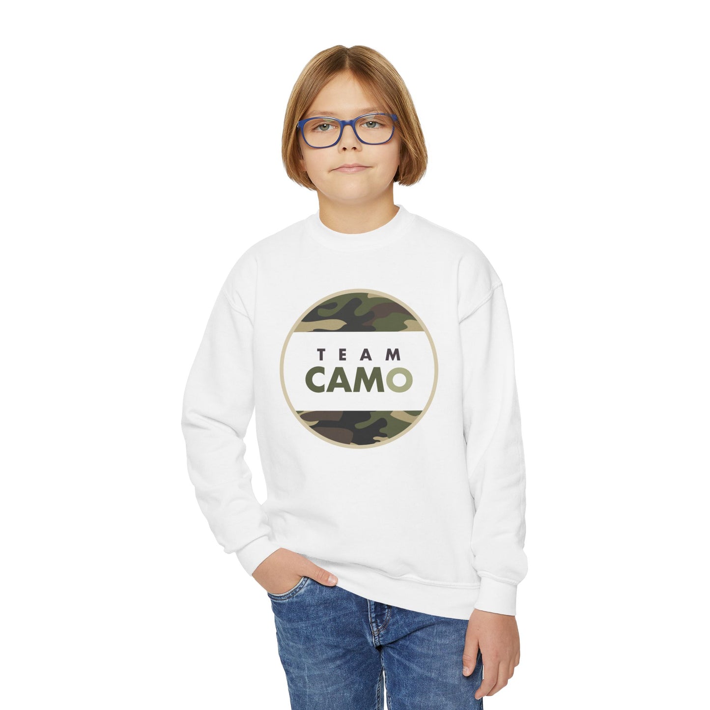 Team CamO Youth Crewneck Sweatshirt